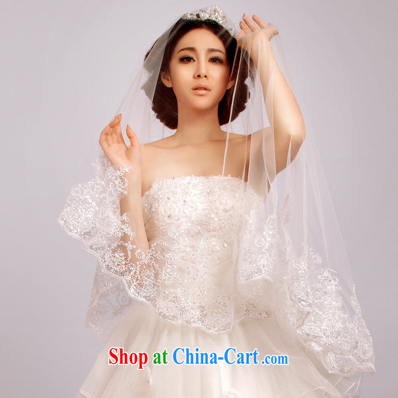 The drunken Yi Mei 2015 summer new brides and yarn, flash, the lace 3M retro head yarn new ultra-long-tail wedding and yarn accessories white 175 cm or more, the drunken Yi Mei, and shopping on the Internet