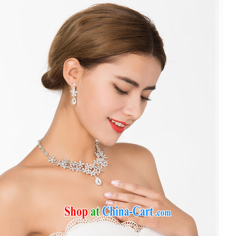 The drunk, the bridal headdress Crown necklace earrings 3-Piece Korean crystal hair accessories wedding jewelry jewelry sets summer 2015 new bridal tiaras Crown earrings necklaces, drunk, and the United States, and on-line shopping