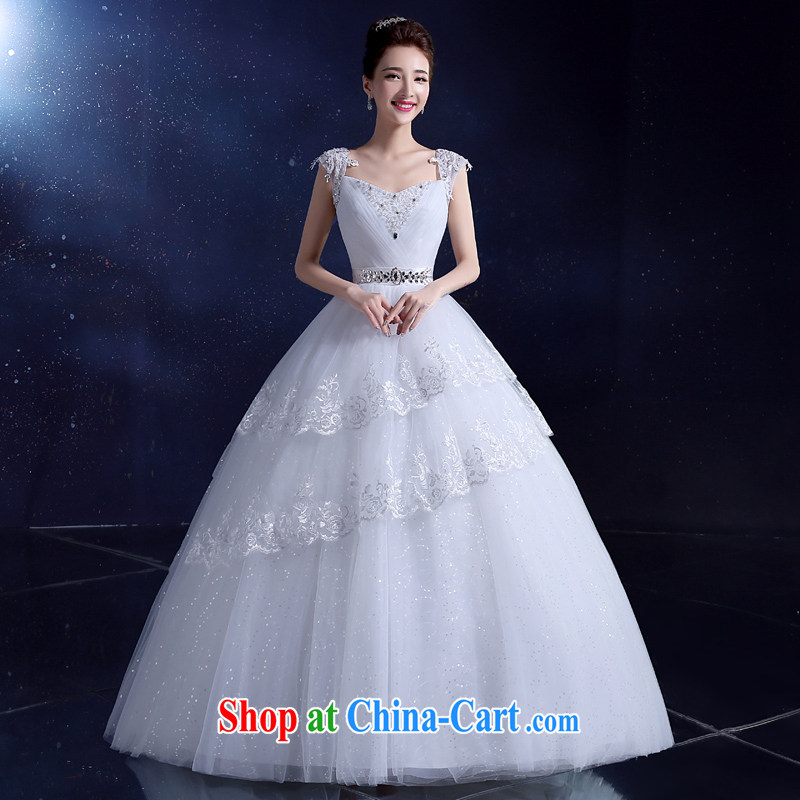 wedding dresses bridal wedding dress 2015, Japan, and South Korea wedding dress with shoulders great white, the Field shoulder new white 2 XL