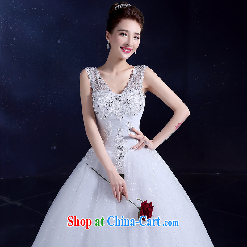 2015, Japan, and South Korea wedding dresses bridal wedding dress with summer shoulders, SENSE V collar wedding dress lace white 2XL