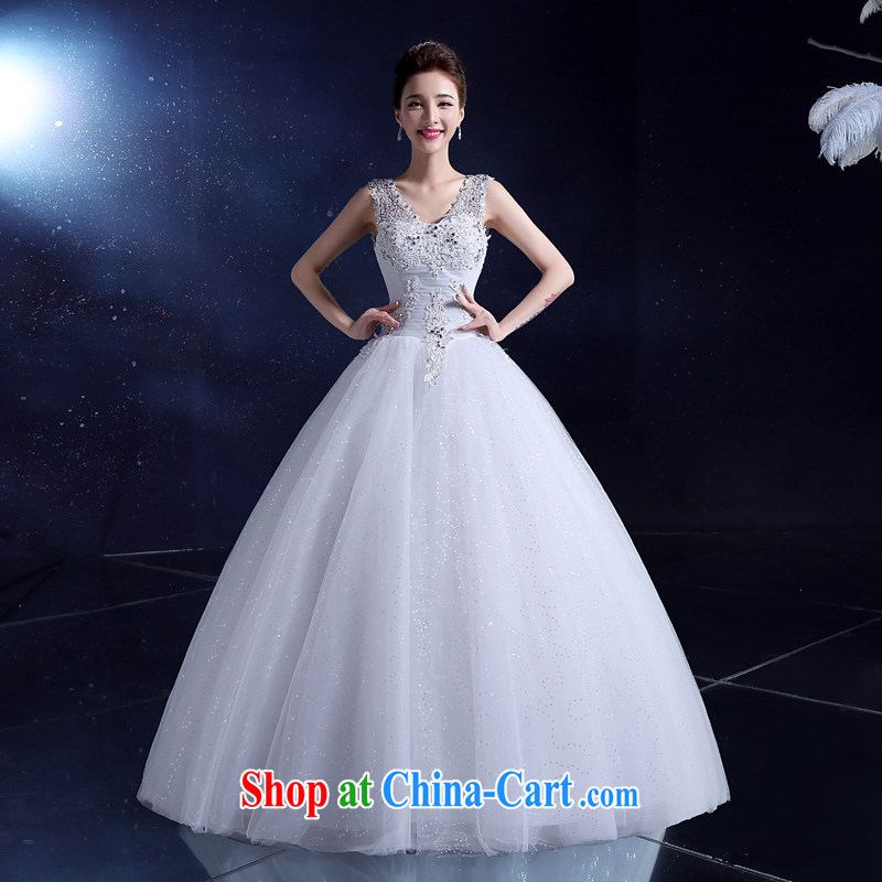 2015, Japan, and South Korea wedding dresses bridal wedding dress with summer double-shoulder-deep V for wedding dress lace white 2XL, good service, and, on-line shopping