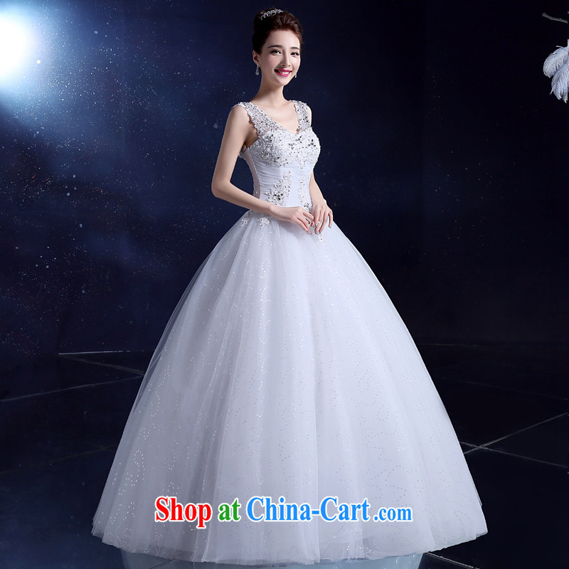 2015, Japan, and South Korea wedding dresses bridal wedding dress with summer double-shoulder-deep V for wedding dress lace white 2XL, good service, and, on-line shopping