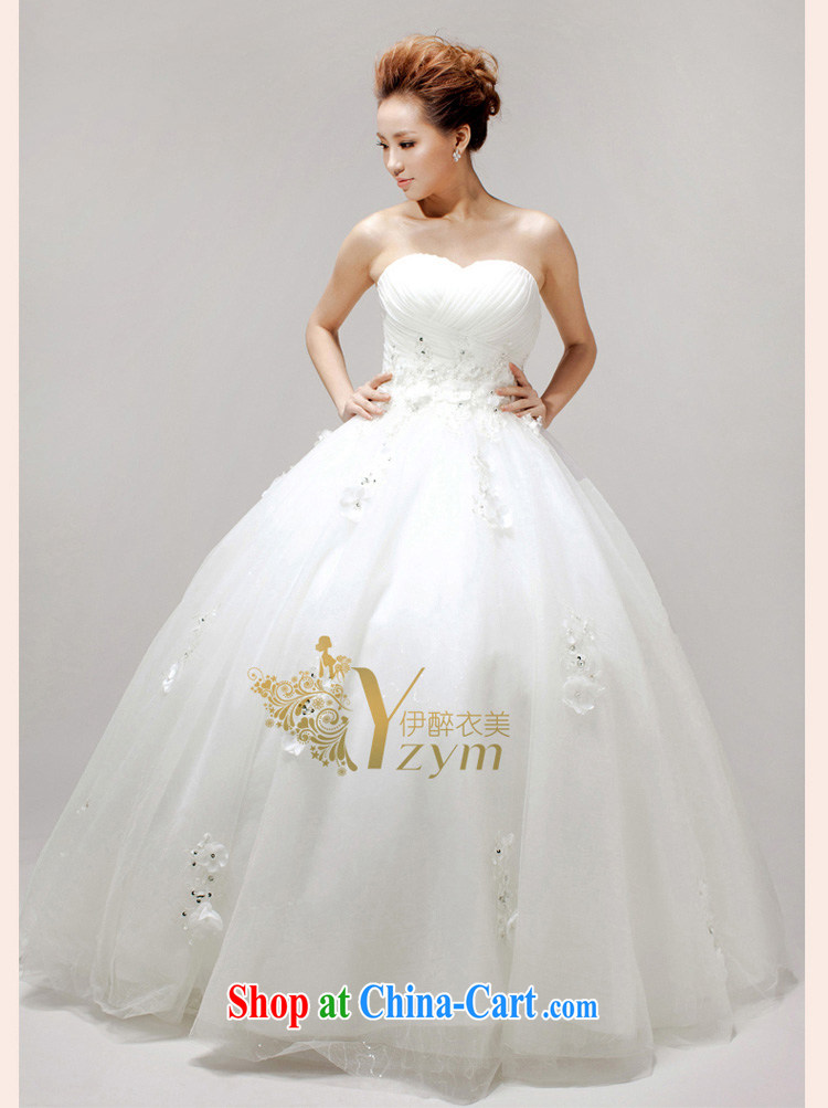 The drunken Yi Mei pregnant women wedding summer 2015 new bride's big, thick MM Korean-style with bare chest wedding marriage bridal wedding dresses lace drill white custom pictures, price, brand platters! Elections are good character, the national distribution, so why buy now enjoy more preferential! Health
