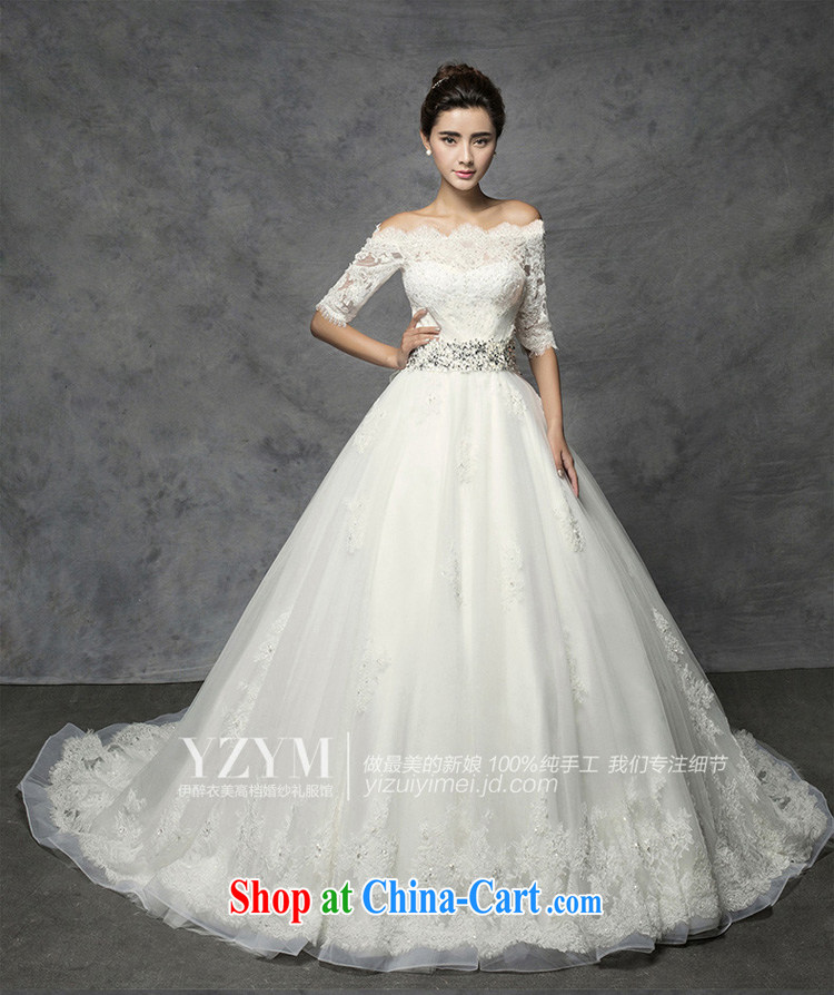 The drunken Yi Mei 2015 new stylish summer wedding a field in shoulder cuff tail wedding lace graphics thin large, wedding lace drilling bridal 5 cuff wedding white custom pictures, price, brand platters! Elections are good character, the national distribution, so why buy now enjoy more preferential! Health
