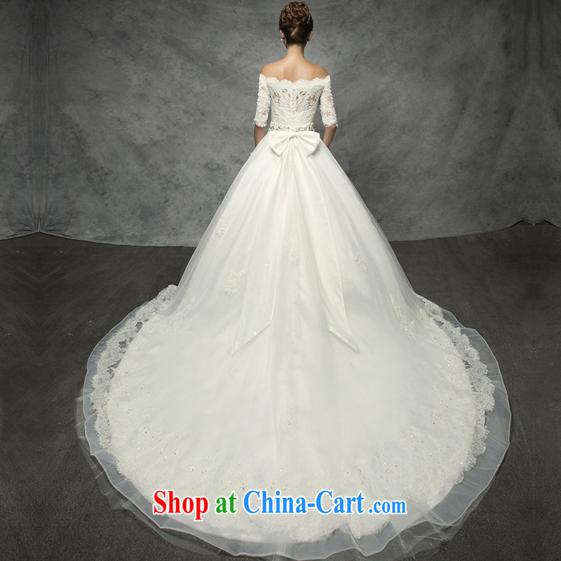 The drunken Yi Mei 2015 new stylish summer wedding a field in shoulder cuff tail wedding lace graphics thin large, wedding lace diamond bridal 5 cuff wedding white customization, the drunken Yi Mei, shopping on the Internet