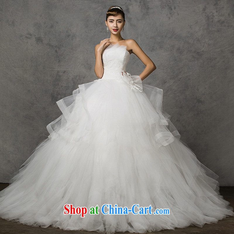 The drunk, the bride's wedding dresses new 2015 summer wiped his chest-Korean-style lace wedding dresses, Wang Wei-wei to pregnant women through the code mm thick wedding white customization, the drunken Yi Mei, shopping on the Internet