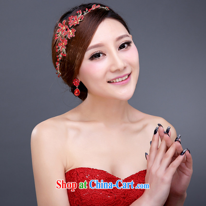 wedding dresses bridal hair accessories and ornaments red wedding jewelry wedding and take Korean-style wedding accessories Women's jewelry, clothing and love it, and, on-line shopping