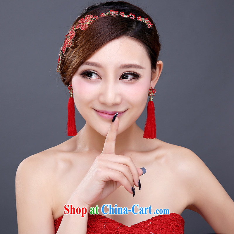 Red bridal head-dress and wedding jewelry HAIR ACCESSORIES wedding Crown dress accessories accessories for Korean-style hair accessories