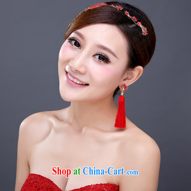 Red bridal head-dress and wedding jewelry HAIR ACCESSORIES wedding Crown dress accessories accessories for Korean-style hair accessories, clothing and love, and, on-line shopping