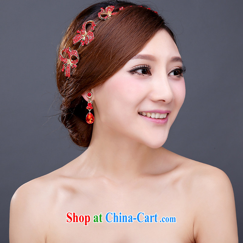 Bridal headdress earrings Korean-style wedding earrings Crown hair accessories kit wedding accessories wedding jewelry, jewelry, clothing and love, and, shopping on the Internet