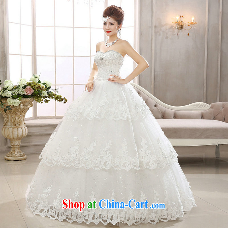 There are optimized color Kingfisher ultra flash inserts drill cultivating graphics thin smears chest water drilling wedding dresses Korean continental Princess lace XS2032M white XXL, optimize color swords into plowshares, and shopping on the Internet