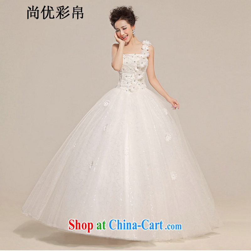 It is also optimized their wedding dresses and new Korean-style single shoulder high waist pregnant women with bridal wedding summer maximum code beauty retro XS 1034 m White XXL