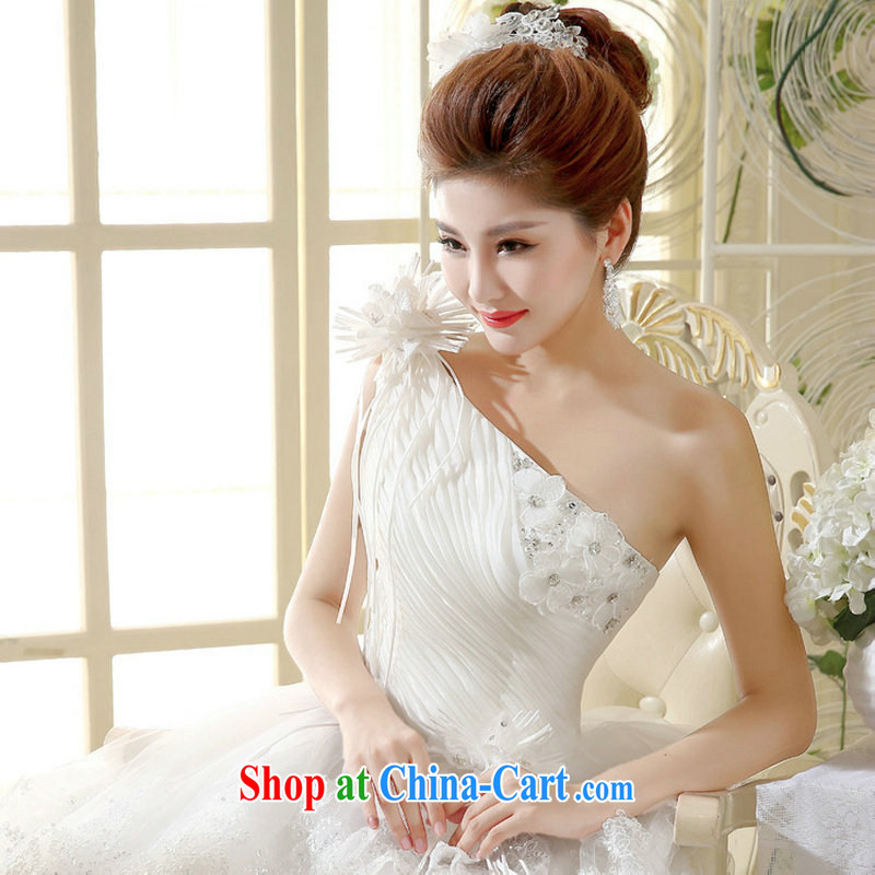 It is also optimized their wedding dresses new single shoulder white lace Korean style with retro spring wedding dress XS 1035 m White XXL, Optimize color their swords into plowshares, and shopping on the Internet