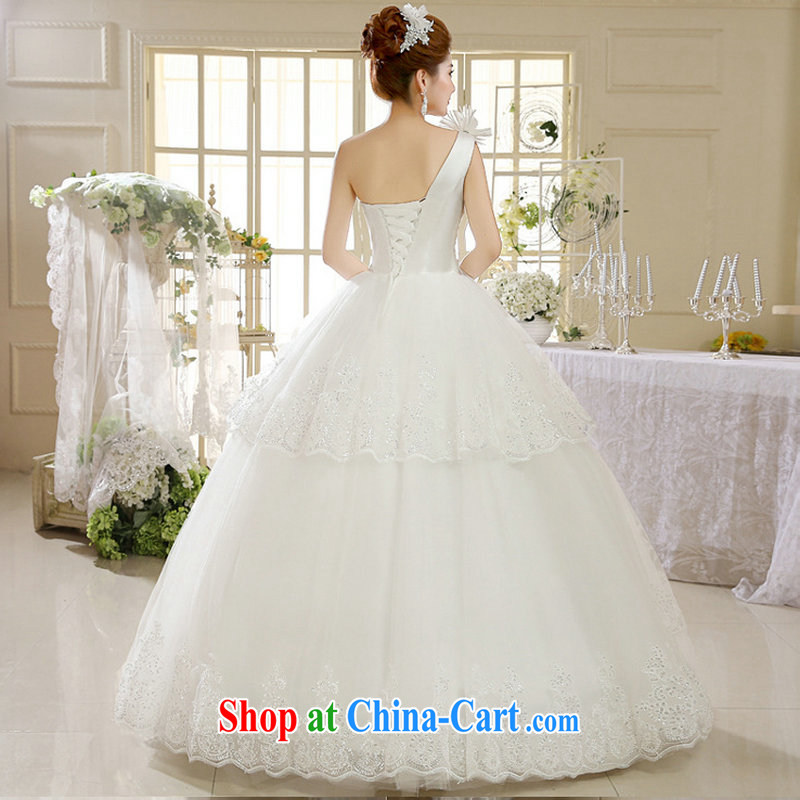 It is also optimized their wedding dresses new single shoulder white lace Korean style with retro spring wedding dress XS 1035 m White XXL, Optimize color their swords into plowshares, and shopping on the Internet