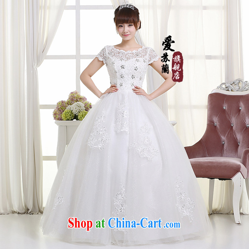 New 2015 Wedding Video thin with wedding dresses retro lace double shoulder straps for V shaggy dress girls summer wedding white. size is not back, so Balaam, shopping on the Internet
