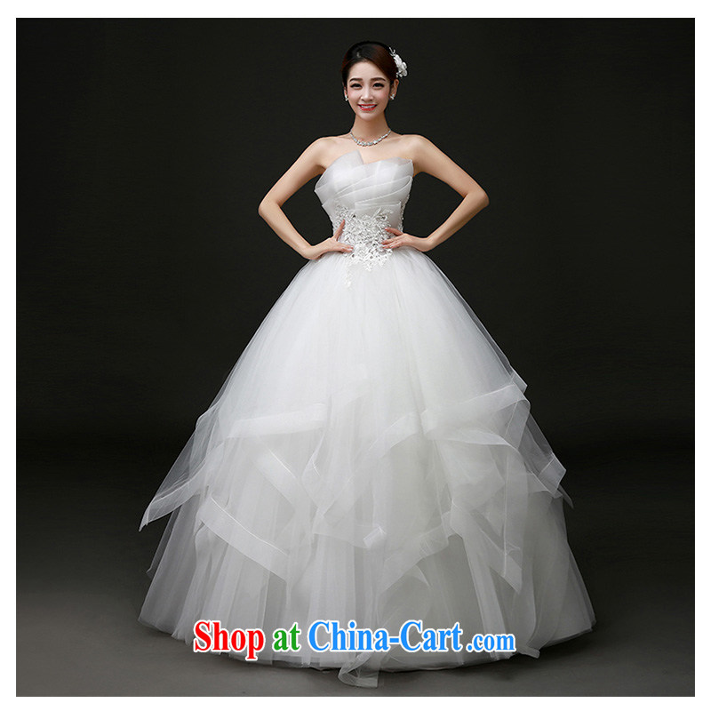 The beautiful yarn new wiped his chest, wedding 2015 stylish and simple irregular heart-shaped collar tied with shaggy dress bridal wedding dresses factory direct white customizable