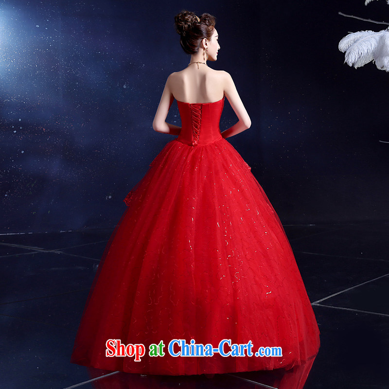 A good service is 2015 new wedding dresses bare chest, parquet diamond lace multi-level Korean version with Red Beauty XXL, good service, and, shopping on the Internet