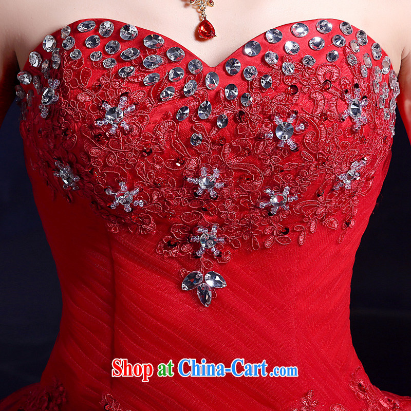 A good service is 2015 new wedding dresses bare chest, parquet diamond lace multi-level Korean version with Red Beauty XXL, good service, and, shopping on the Internet