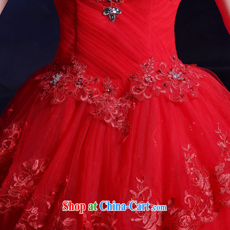 A good service is 2015 new wedding dresses bare chest, parquet diamond lace multi-level Korean version with Red Beauty XXL, good service, and, shopping on the Internet