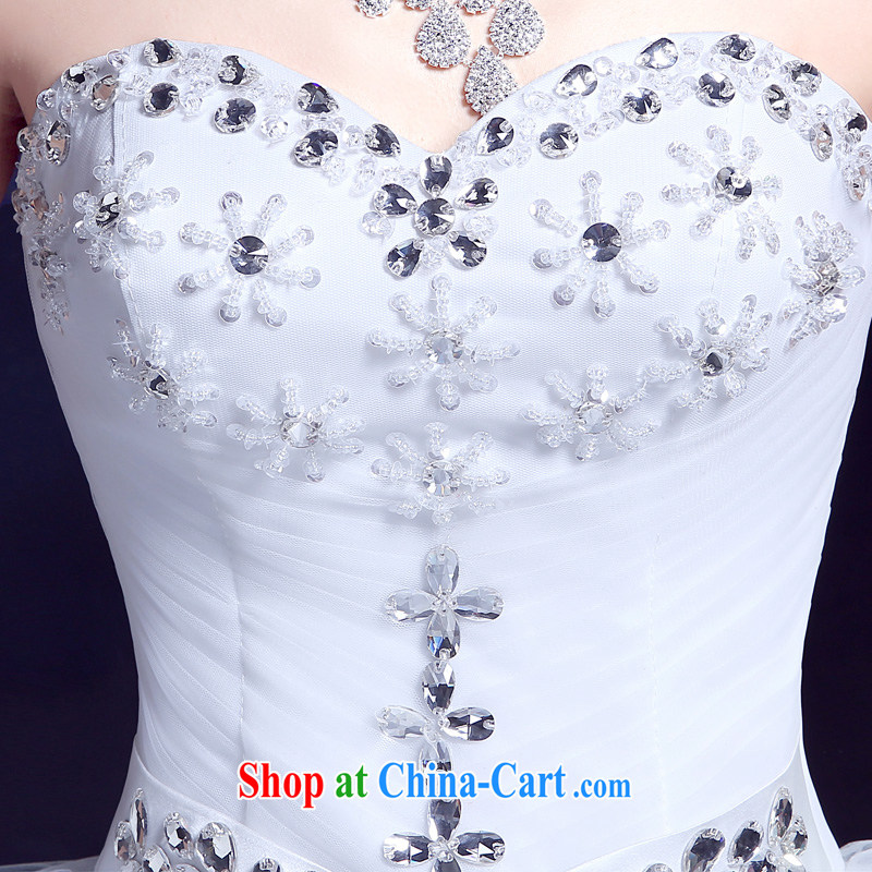 A service is a good wedding dresses 2015 new summer Korean-style chest bare wood drill style with tie-cultivating graphics thin white XXL, good service, and, shopping on the Internet