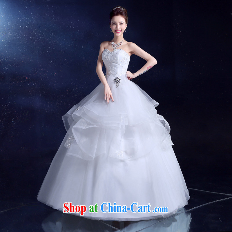 A good service is a bride's wedding dresses 2015 New Beauty bowtie inserts drill shaggy yarn Princess dress with skirt white XXL, good service, and shopping on the Internet