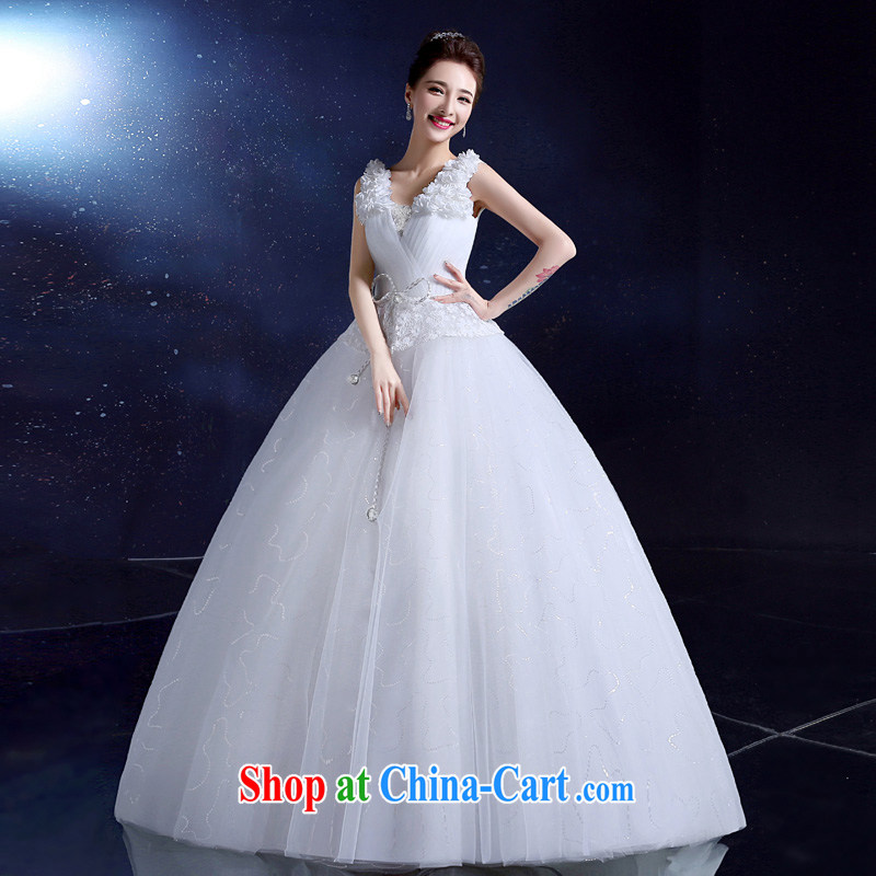 A service is a good wedding dresses 2015 new paragraph to align wedding double-shoulder Deep V collar Bow Tie Korean Beauty Chest bare white XXL, good service, and, on-line shopping