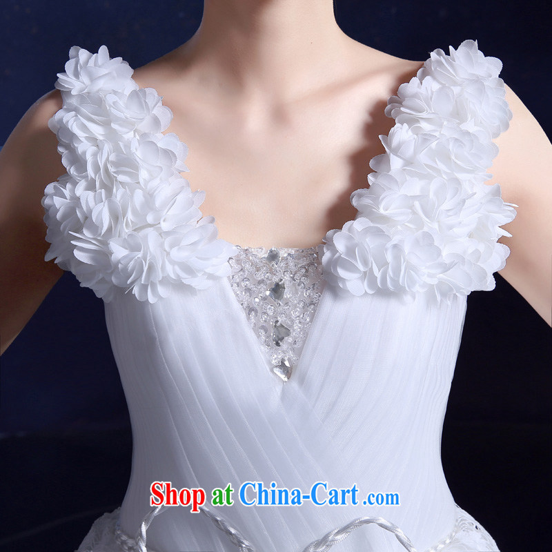 A service is a good wedding dresses 2015 new paragraph to align wedding double-shoulder Deep V collar Bow Tie Korean Beauty Chest bare white XXL, good service, and, on-line shopping