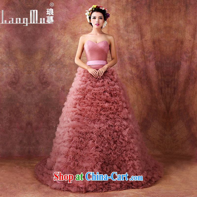 The lang 2015 new stylish wedding dresses 100 spend a lot code graphics thin smears chest Princess tents wedding pregnant women need good custom ?? red L