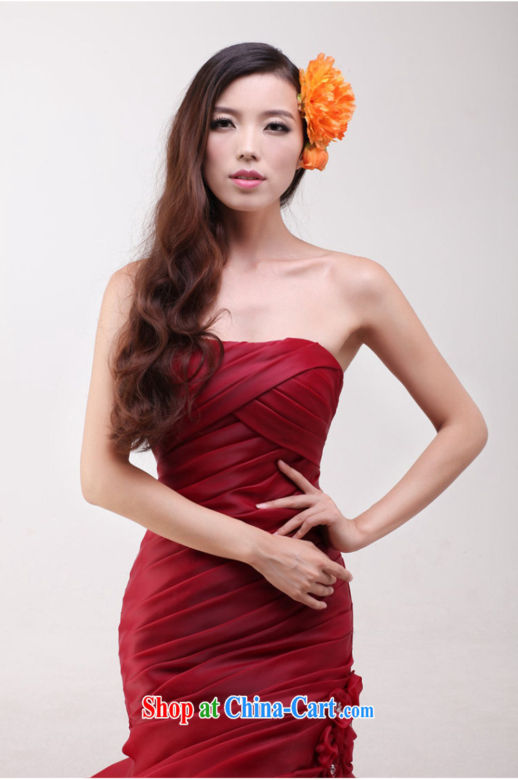 In Luang Prabang in 2015 the new bride's bare chest wedding tie-down Tail-waist graphics thin crowsfoot wedding custom wine red advanced custom pictures, price, brand platters! Elections are good character, the national distribution, so why buy now enjoy more preferential! Health