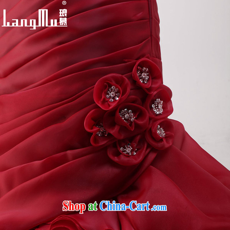 In Luang Prabang in 2015 the new bride's bare chest wedding tie-down Tail-waist graphics thin crowsfoot wedding custom wine red advanced customization, Luang Prabang, and shopping on the Internet