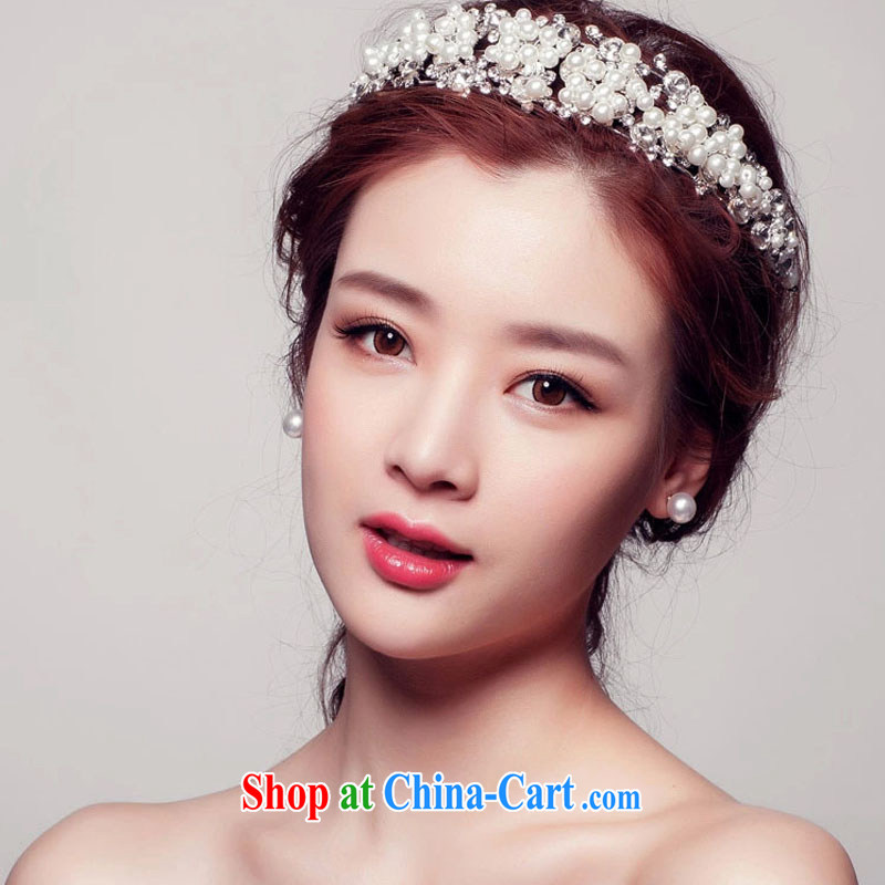 2015 bridal wedding dresses with Korean-style bridal Pearl water drilling Crown head-dress bridal jewelry and wedding dresses accessories white, Eastern, Texaco Road (DonqeGoodal), online shopping