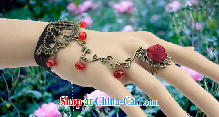 2015 bridal wedding dresses with European-style palace original retro red lace bracelet with rings bridal gothic style jewelry jewelry women to link Black crystal, code pictures, price, brand platters! Elections are good character, the national distribution, so why buy now enjoy more preferential! Health