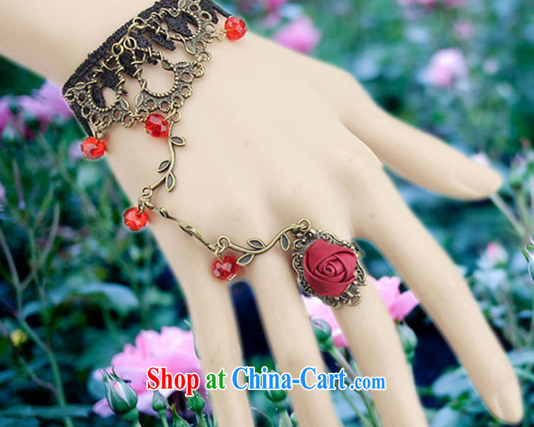 2015 bridal wedding dresses with European-style palace original retro red lace bracelet with rings bridal gothic style jewelry jewelry women to link Black crystal, code pictures, price, brand platters! Elections are good character, the national distribution, so why buy now enjoy more preferential! Health