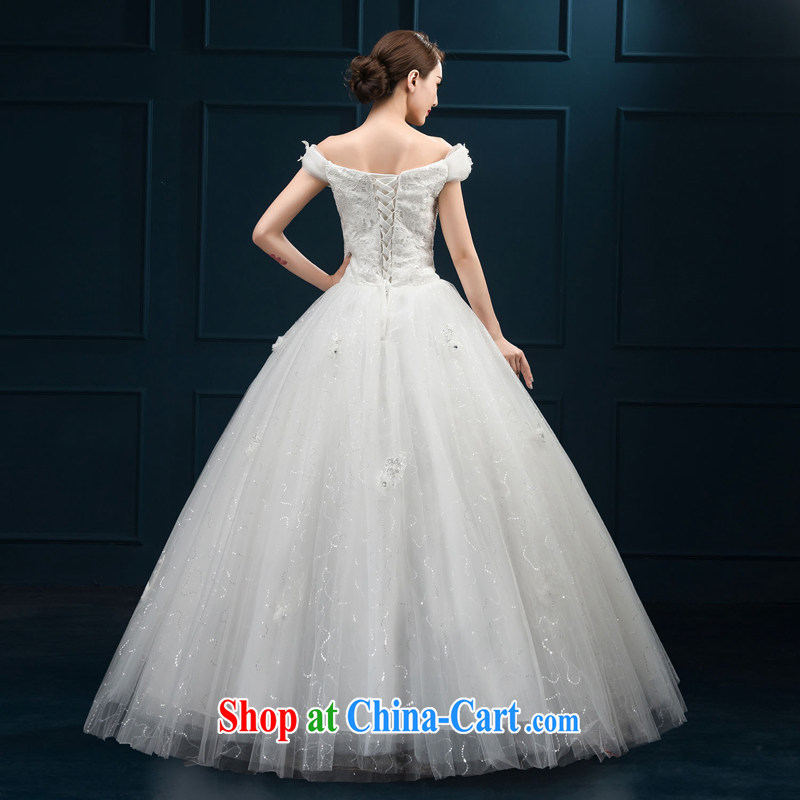 2015 wedding dresses new brides field shoulder lace luxury jewelry Korean version with shaggy yarn white M, Diane M Ki, shopping on the Internet