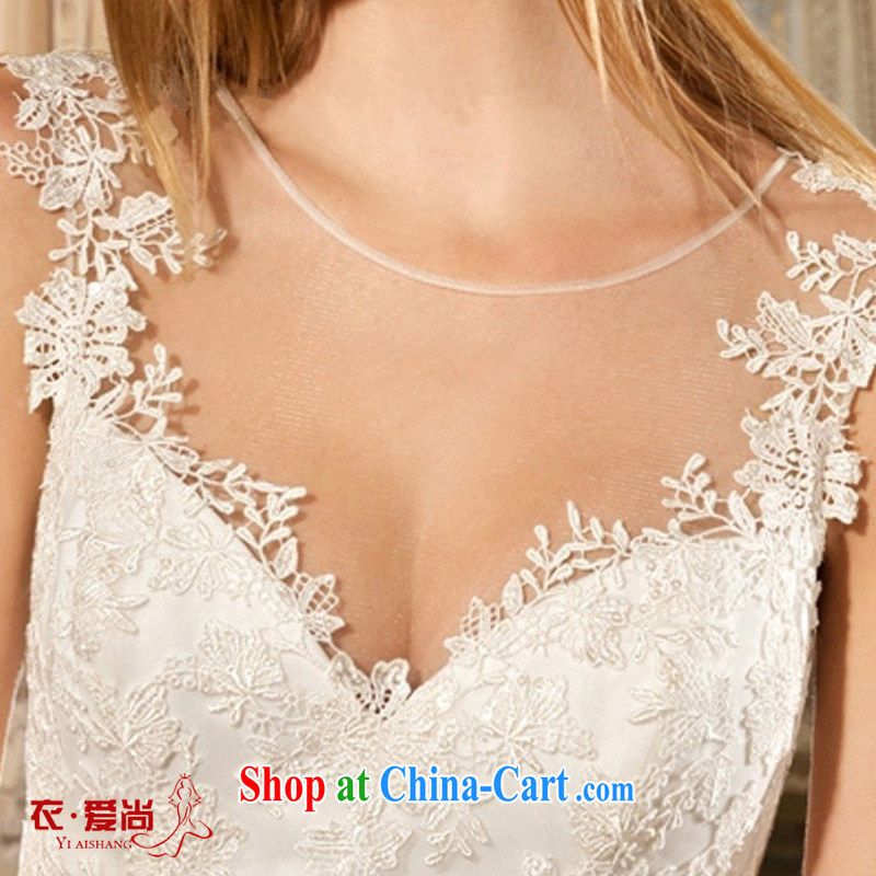 Yi love is wedding dresses 2015 spring and summer new sexy lace shoulders wedding tail Deep V Korean version of the greater code lace custom bridal wedding dresses female white to make the $30 not return, and love, and, shopping on the Internet