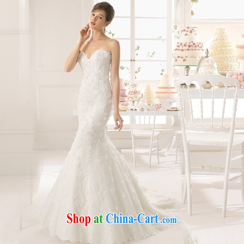 Yi love is 2015 spring and summer new marriage wedding dresses sexy lace bare chest wedding custom high end graphics thin cultivating high-tail erase chest lace crowsfoot, female white can make the _30 do not return