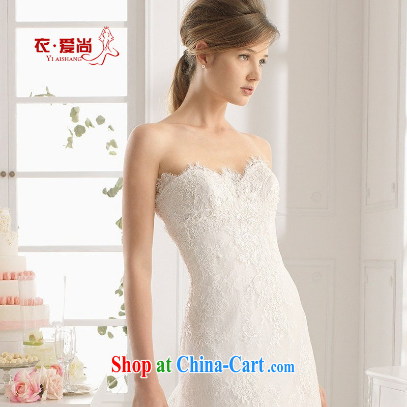 Yi love is still 2015 spring and summer new Mary Magdalene marriage chest wedding dresses bridal Wedding Video thin beauty crowsfoot tail lace wiped his chest, female white to make the _30 does not return