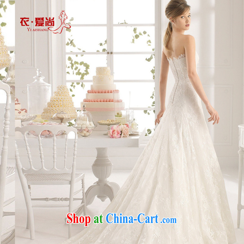 Yi love is still 2015 spring and summer new Mary Magdalene marriage chest wedding dresses bridal Wedding Video thin beauty crowsfoot tail lace wiped his chest, female white to make the $30 is not return, and love, and shopping on the Internet
