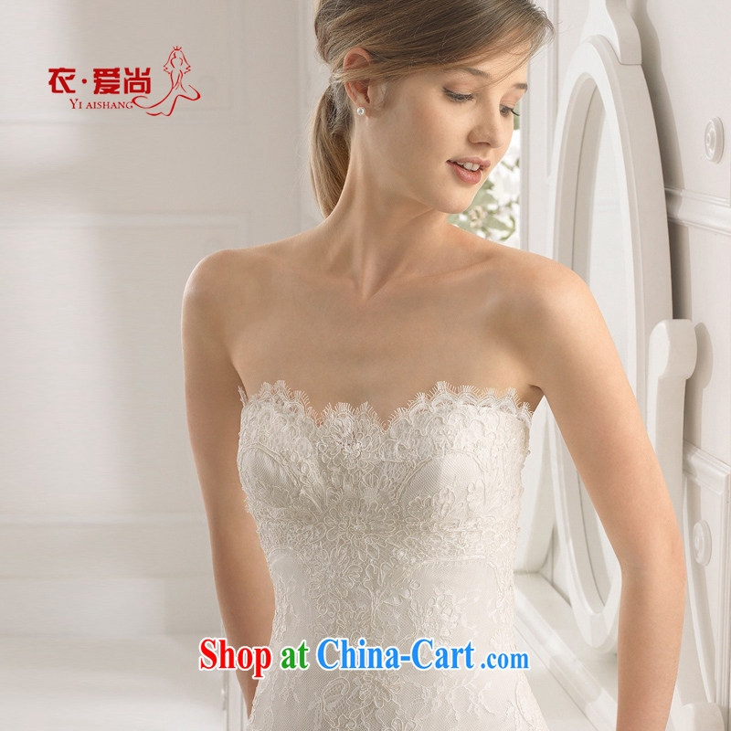 Yi love is still 2015 spring and summer new Mary Magdalene marriage chest wedding dresses bridal Wedding Video thin beauty crowsfoot tail lace wiped his chest, female white to make the $30 is not return, and love, and shopping on the Internet