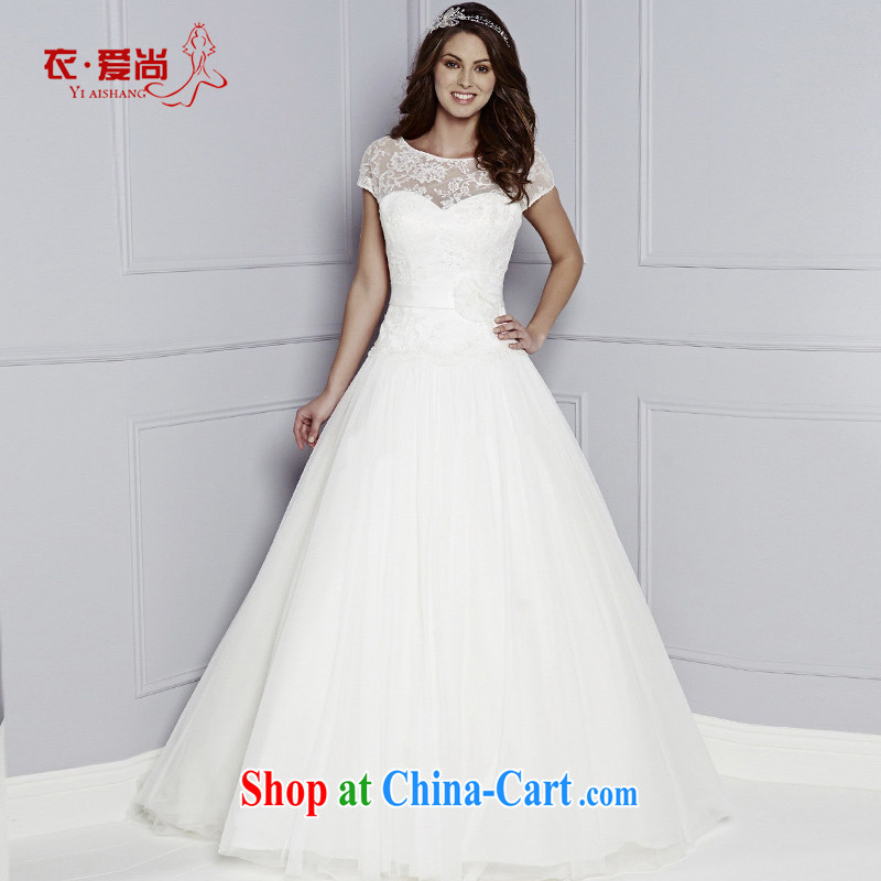 Yi love is wedding dresses summer 2015 new Korean-style simple and stylish bride's marriage the code graphics thin with double-shoulder wedding dresses sexy lace-a field shoulder wedding female white to make the $30 not return clothing, love, and shopping
