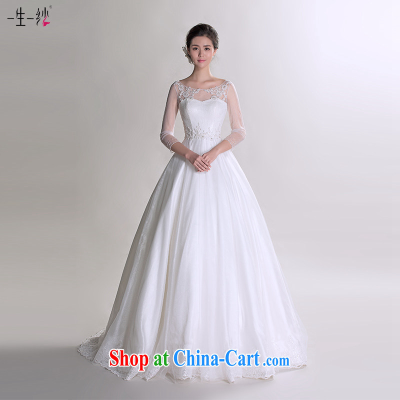 Bridal bridal suite 2015 new cuff in wedding a Field shoulder small tail graphics thin, Japan, and South Korea version the code lace wedding 40151058 white strap XL code 30 days pre-sale