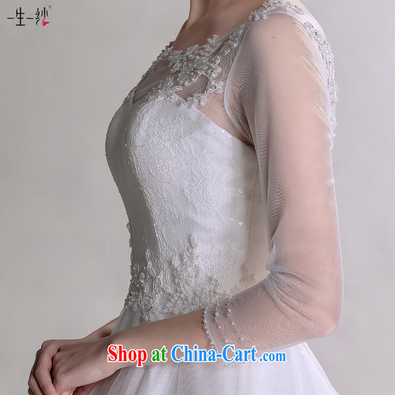 Bridal bridal suite 2015 new cuff in wedding a Field shoulder small tail graphics thin, Japan, and South Korea version the code lace wedding 40151058 white strap XL code 30 days pre-sale, a yarn, and shopping on the Internet