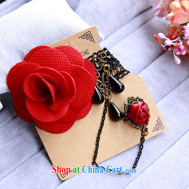 2015 bridal wedding dresses accessories continental Palace Original retro red lace hand chain with rings bridal jewelry red are code pictures, price, brand platters! Elections are good character, the national distribution, so why buy now enjoy more preferential! Health
