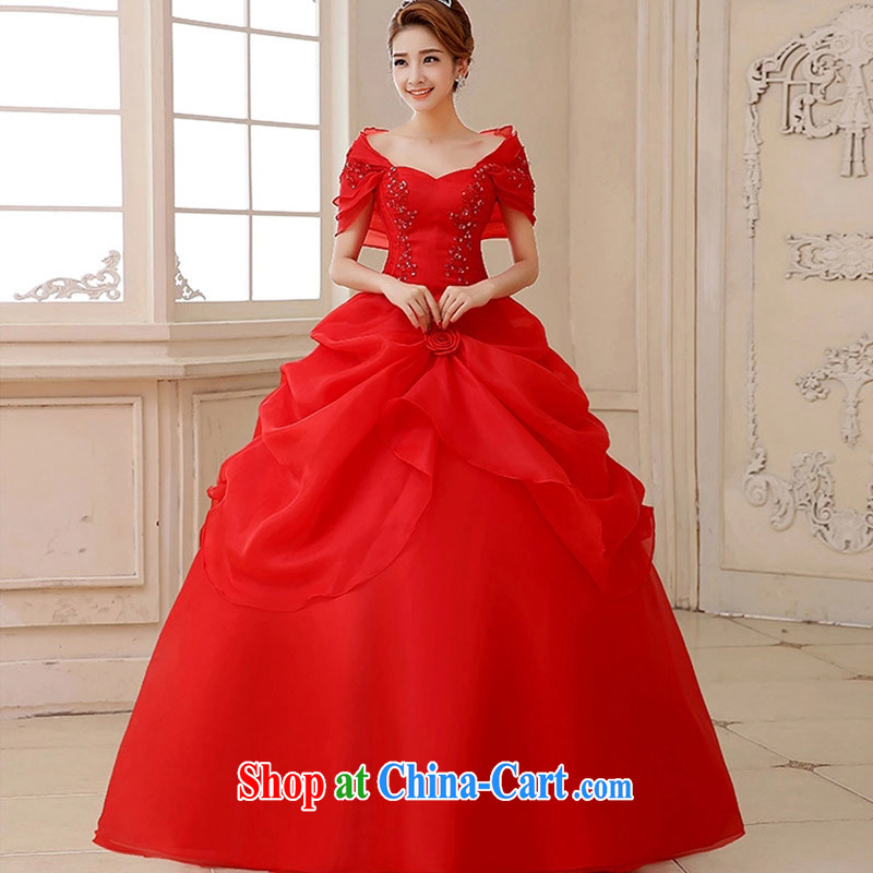 married love 2015 new dual-shoulder red wedding, wedding dresses thick mm video thin package shoulder pregnant wedding spring and summer Korean red XXXL, married love, shopping on the Internet