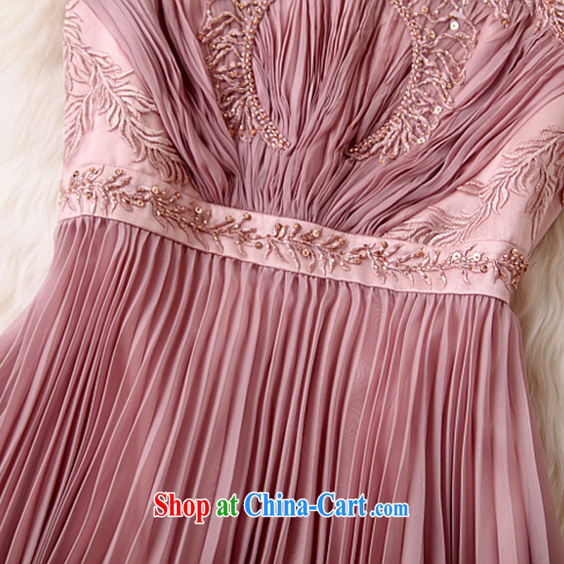 The poetry film 2015 spring and summer new European and American luxury fashion and the Pearl River Delta (PRD 100 hem hem beauty dress dresses and pink XL, European poetry (oushiying), online shopping