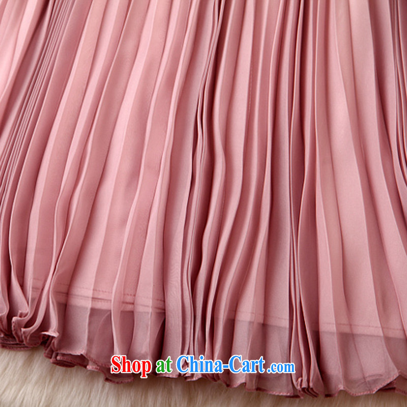 The poetry film 2015 spring and summer new European and American luxury fashion and the Pearl River Delta (PRD 100 hem hem beauty dress dresses and pink XL, European poetry (oushiying), online shopping