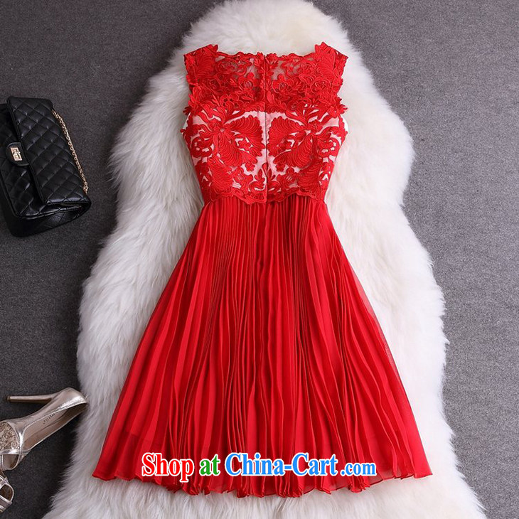 The poetry shadow summer new Openwork embroidery beads staples high waist 100 hem dresses marriage small red dress uniform toast girl skirt red XL pictures, price, brand platters! Elections are good character, the national distribution, so why buy now enjoy more preferential! Health