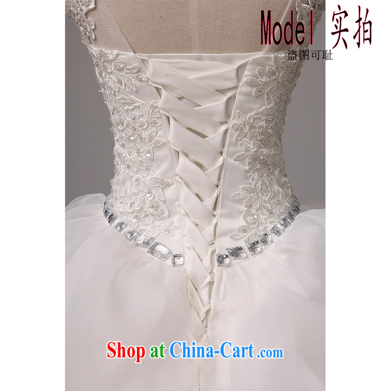 The beautiful yarn 2015 summer new dual-shoulder sleeveless plain manual staple Pearl multi-level with a computer chip wedding photo building bridal exclusive wedding made white XL, beautiful yarn (nameilisha), shopping on the Internet