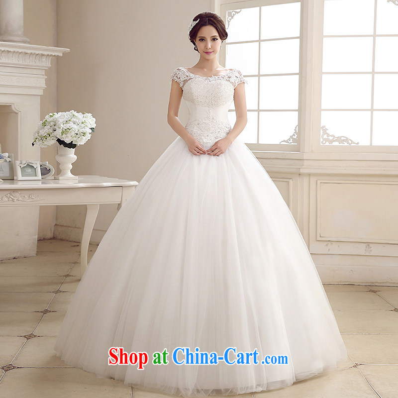 wedding dresses 2015 spring and summer new Korean version the Field shoulder V for married women lace drill video thin wedding tie white XXXL, pure bamboo love yarn, shopping on the Internet