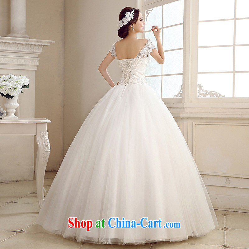wedding dresses 2015 spring and summer new Korean version the Field shoulder V for married women lace drill video thin wedding tie white XXXL, pure bamboo love yarn, shopping on the Internet